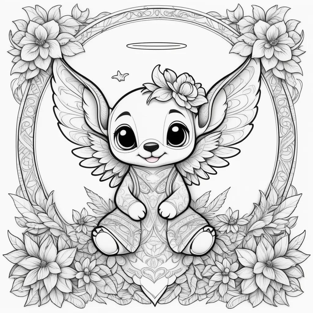 Stitch and angel coloring pages for kids