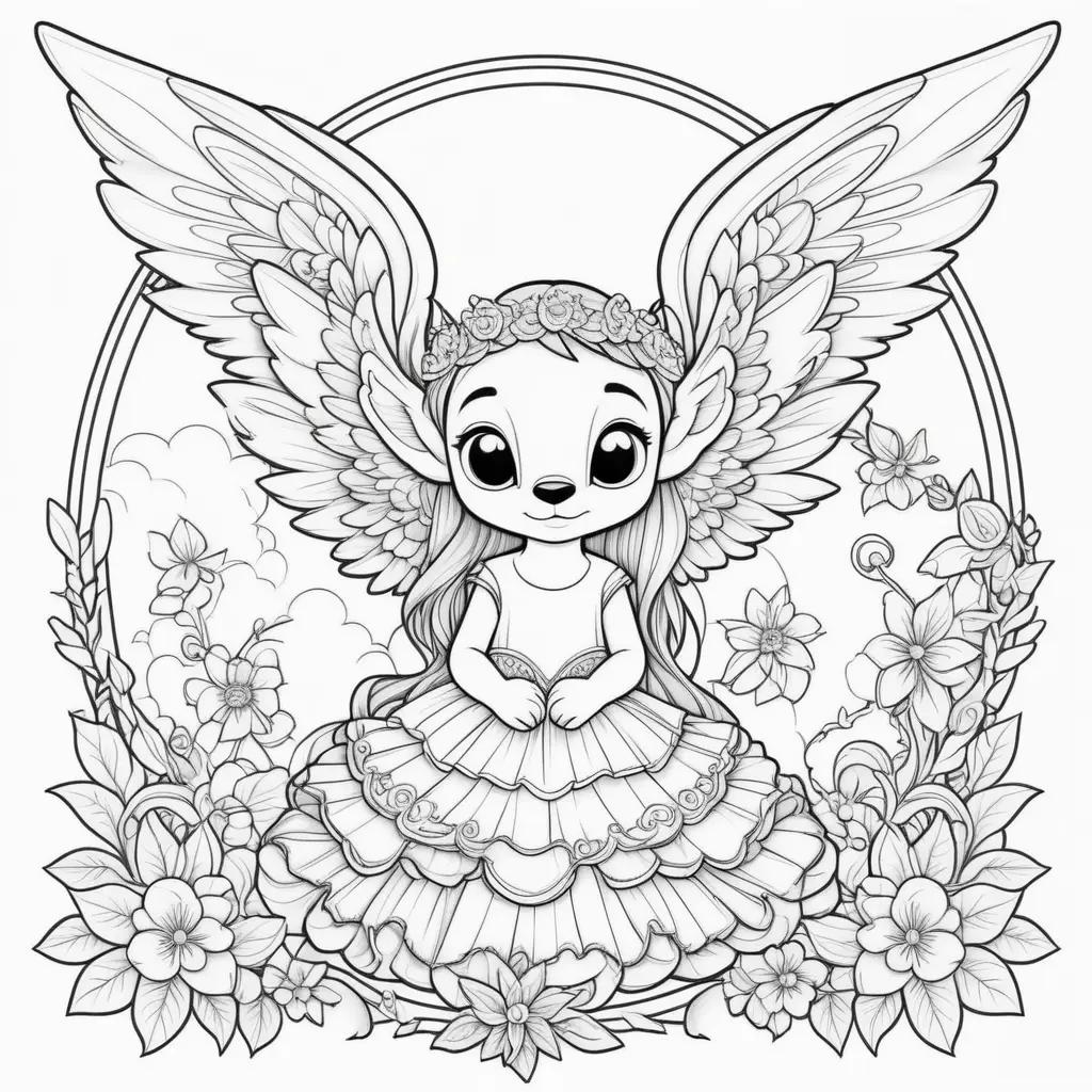 Stitch angel coloring pages for adults