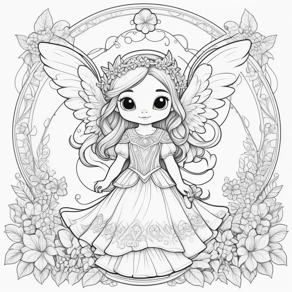 Stitch coloring pages feature a cute angel with wings and a crown