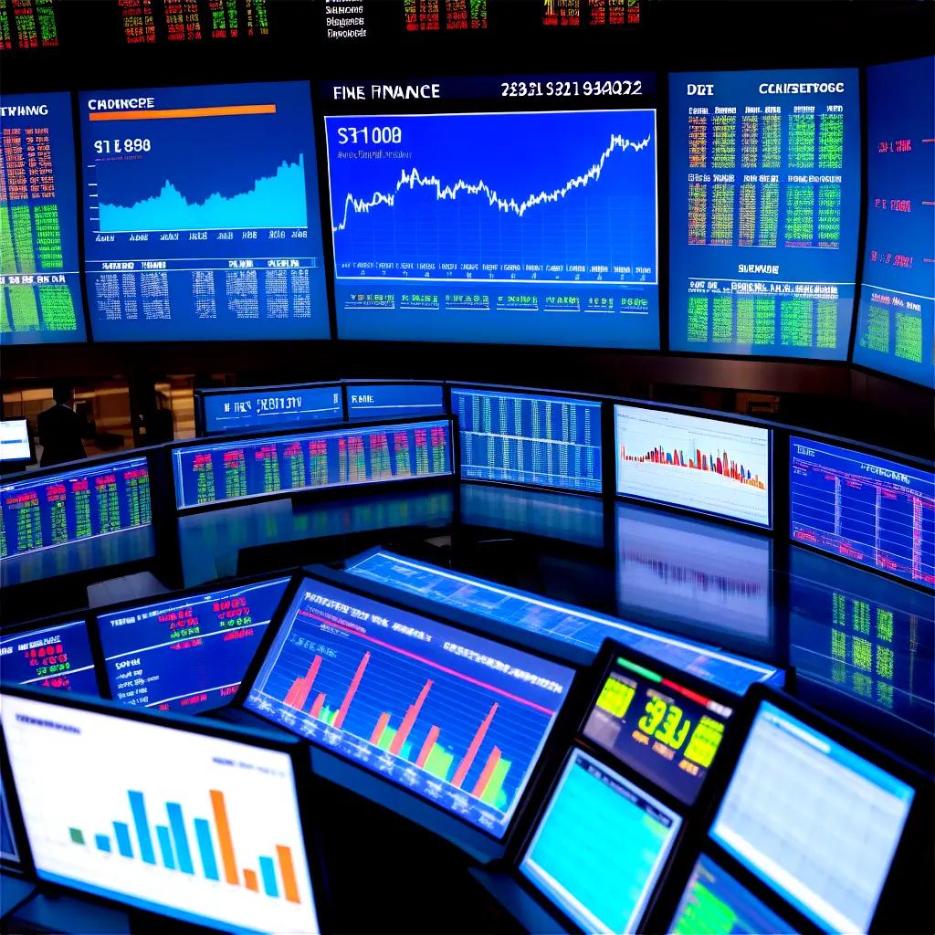 Stock market monitor displaying various financial data