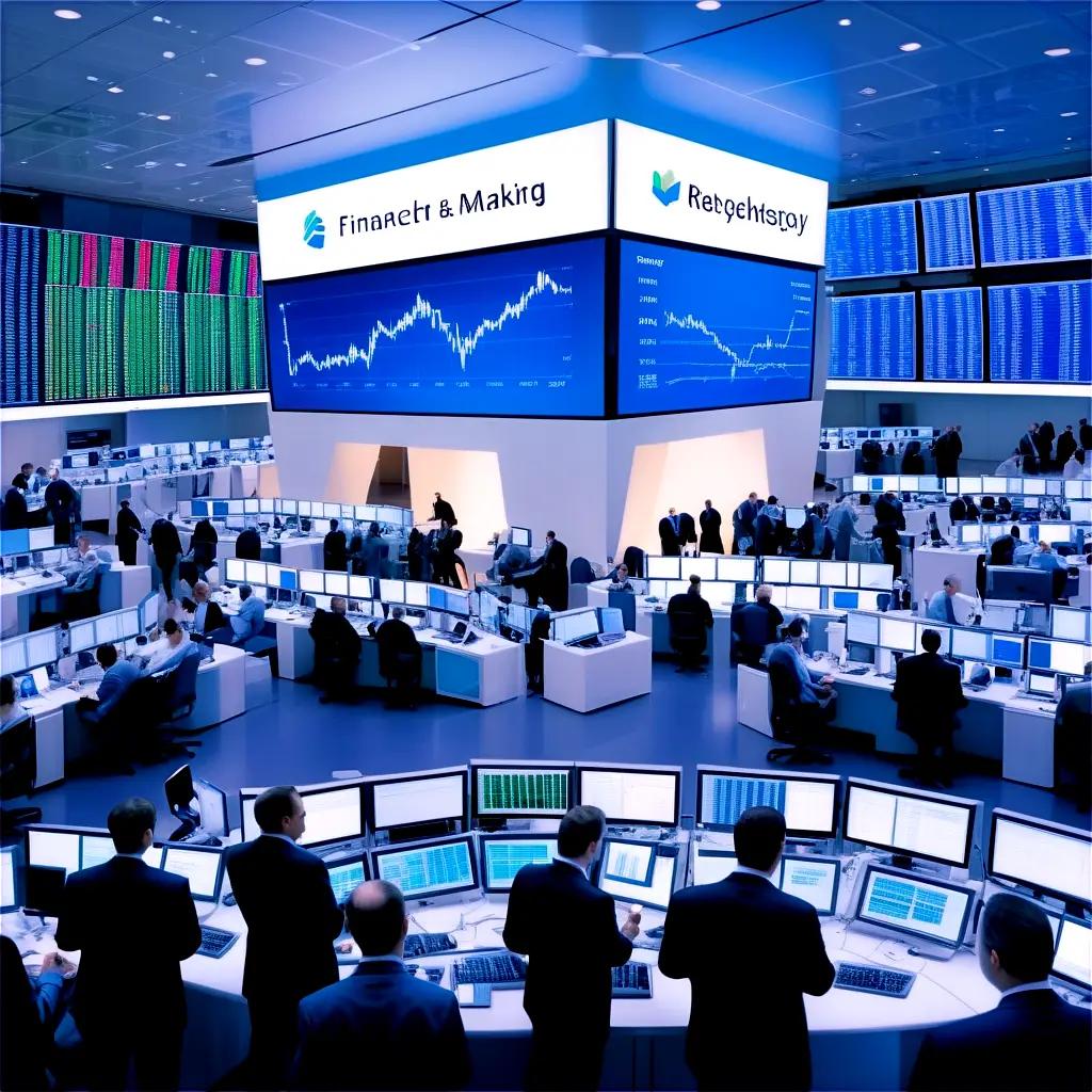 Stock trading at a modern financial trading floor