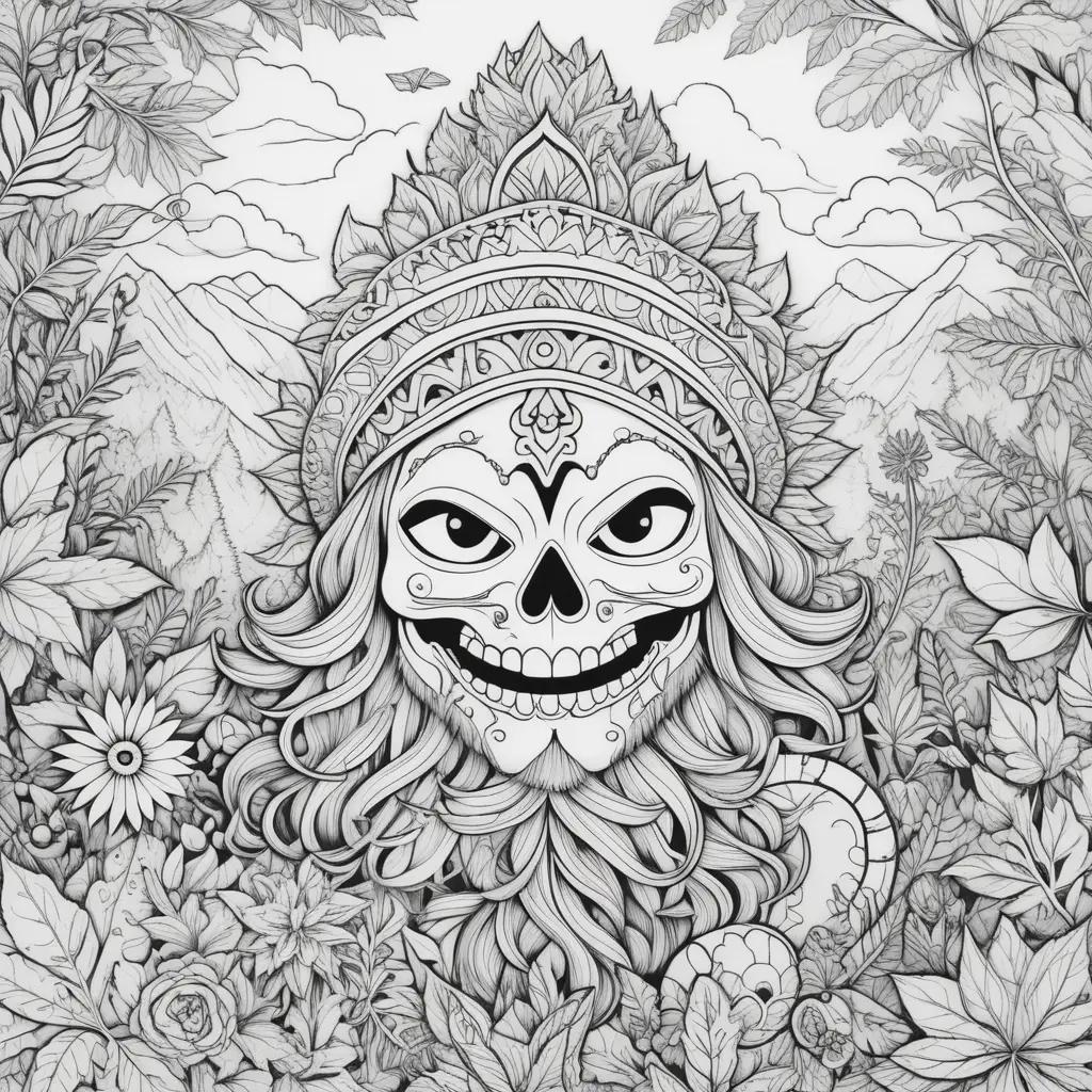 Stoner Coloring Page: A Dope Skull Coloring Page
