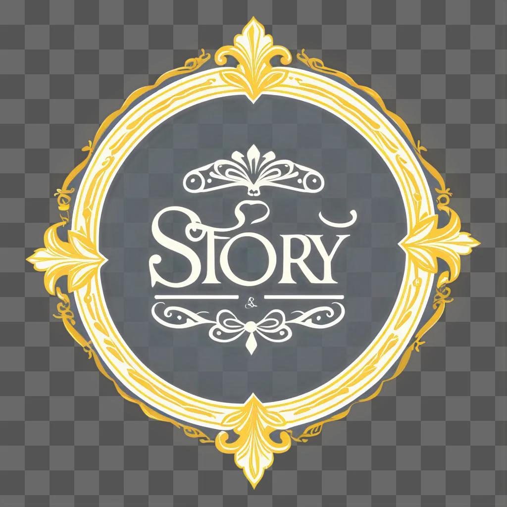 Story and Book logo on a gold background