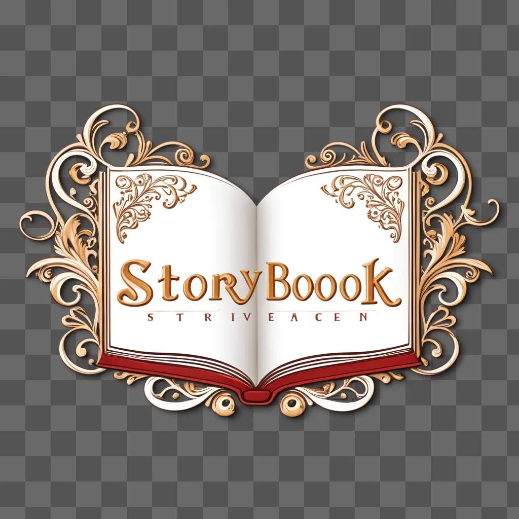 StoryBook logo with gold and red designs