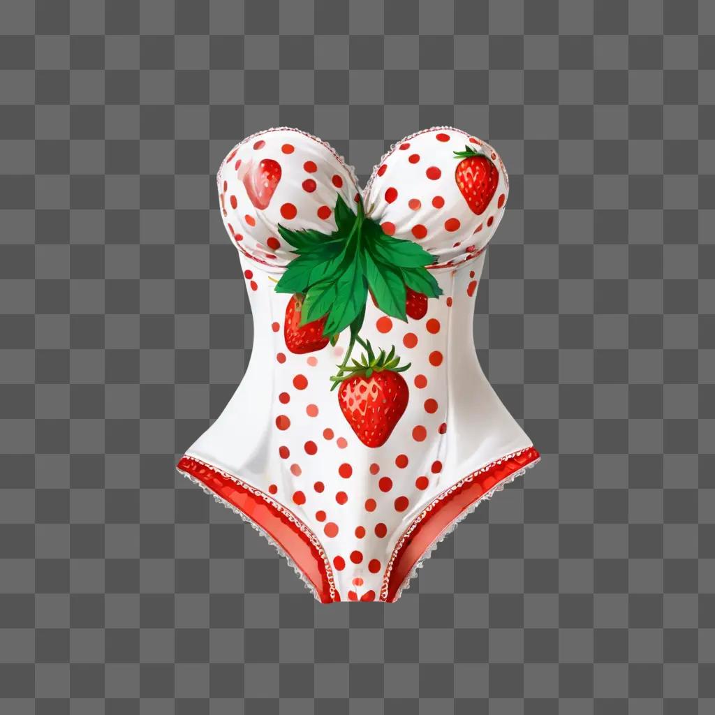 Strawberry lingerie design on a pink background