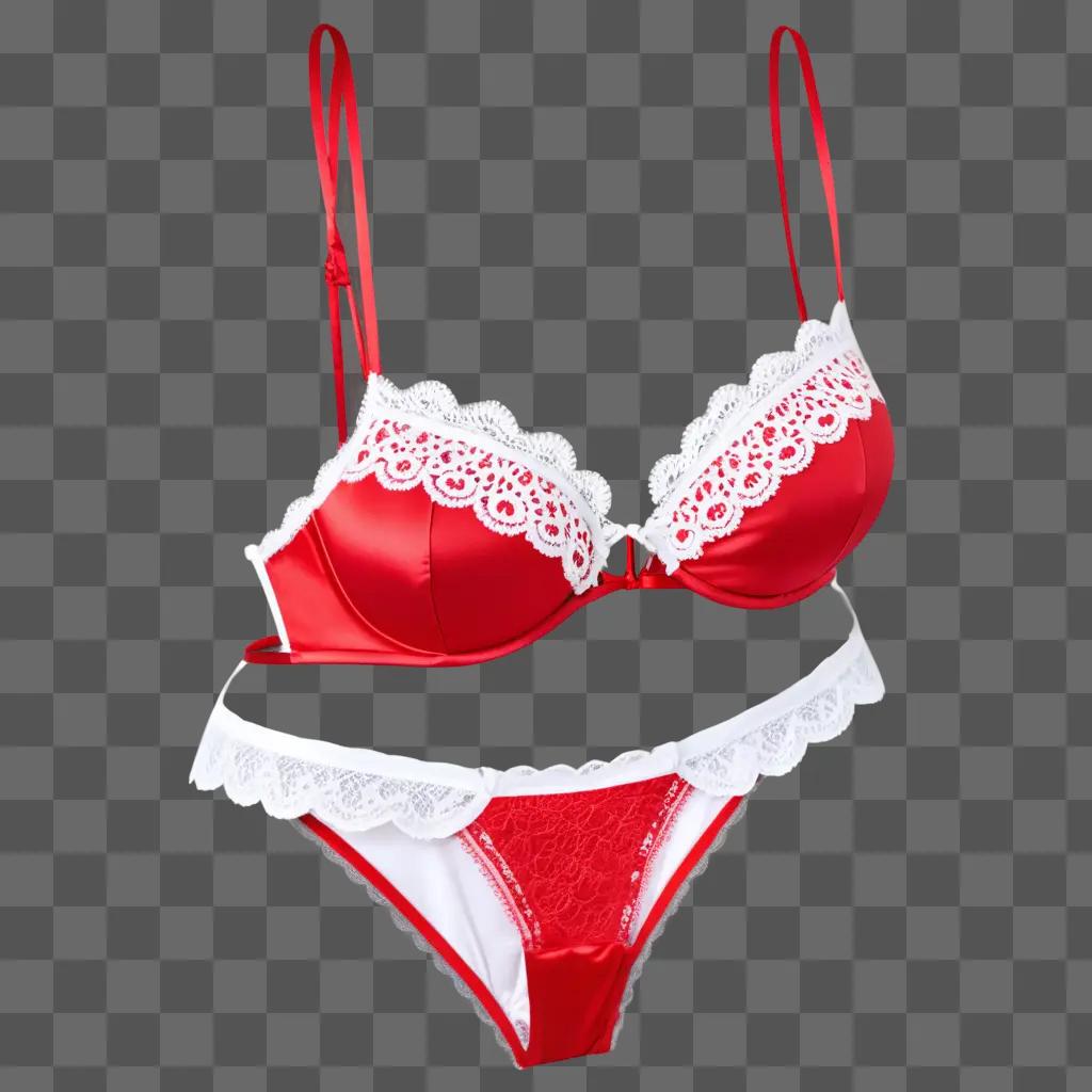 Strawberry lingerie set in red and white colors