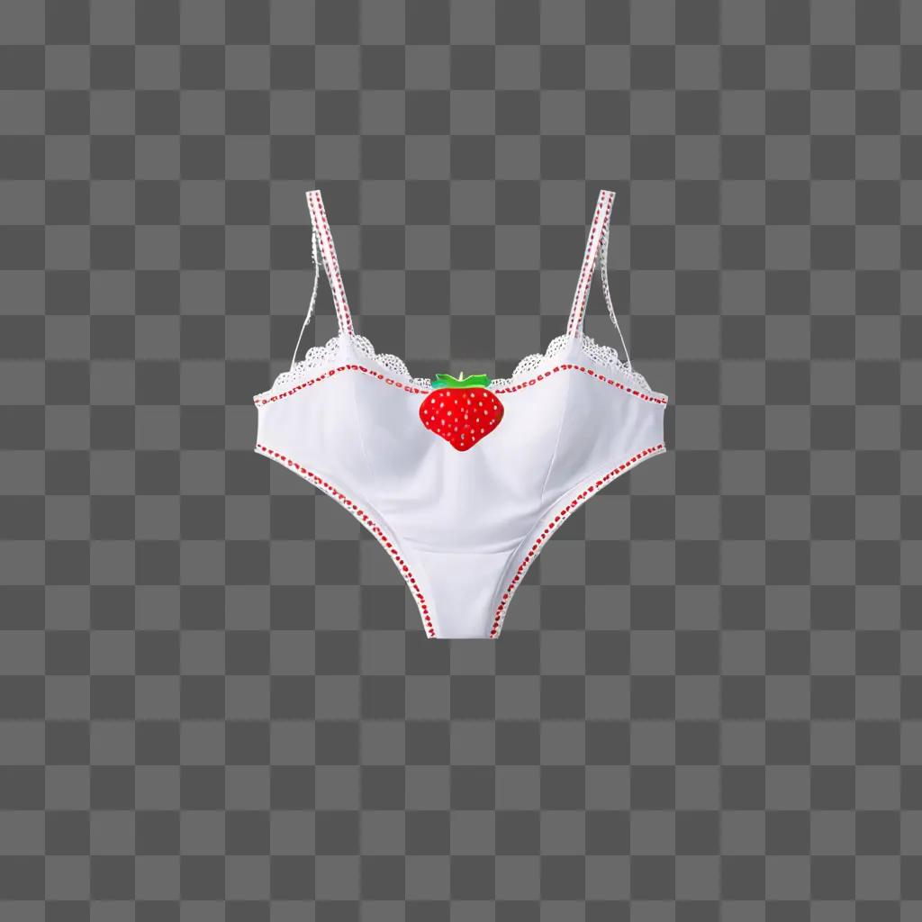 Strawberry lingerie with a heart on the cup