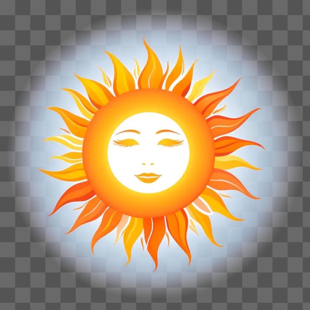 Sun Icon with a beautiful face on it