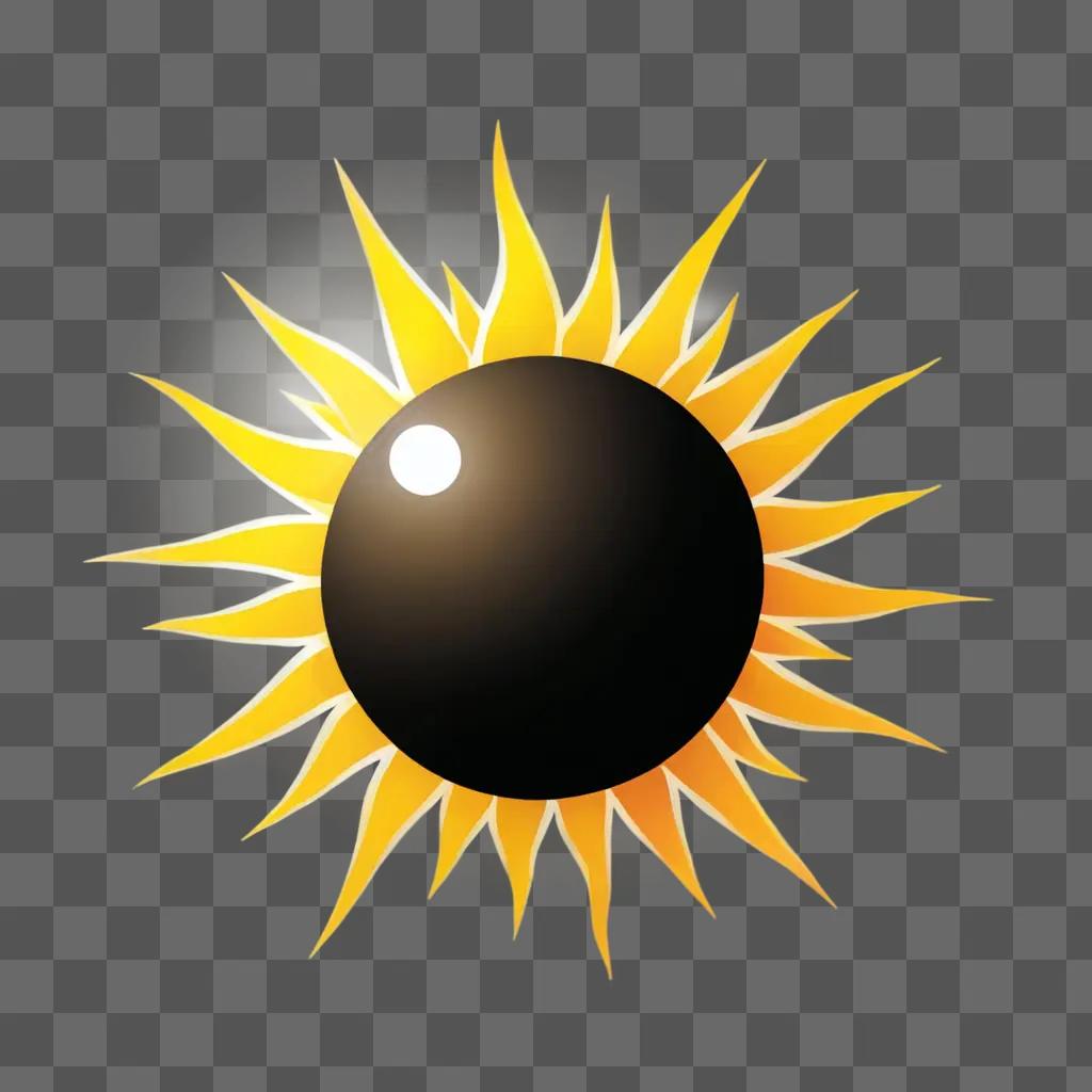 Sun cartoon shows a black sun with white sun spots