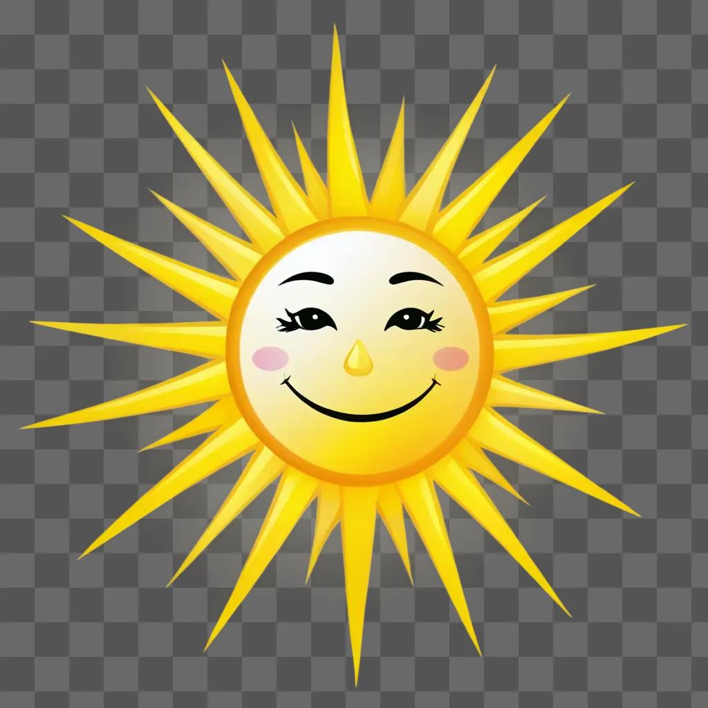 Sun cartoon with a smiling face