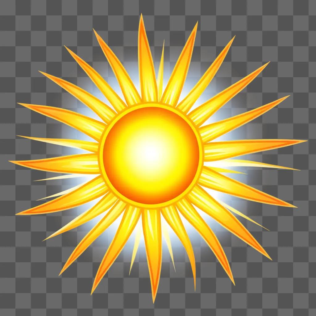 Sun in a sunburst clipart with blue and white colors