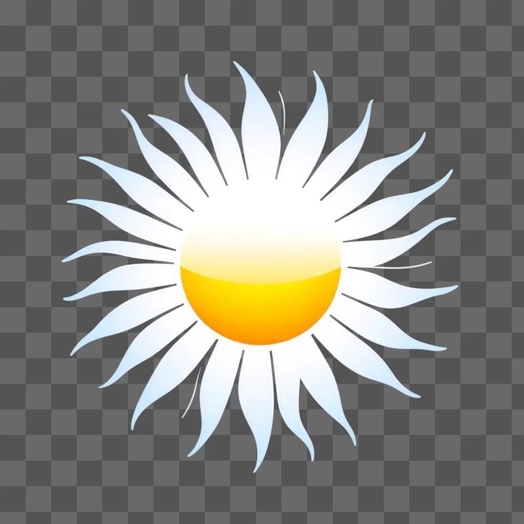 Sun symbol on a light blue background