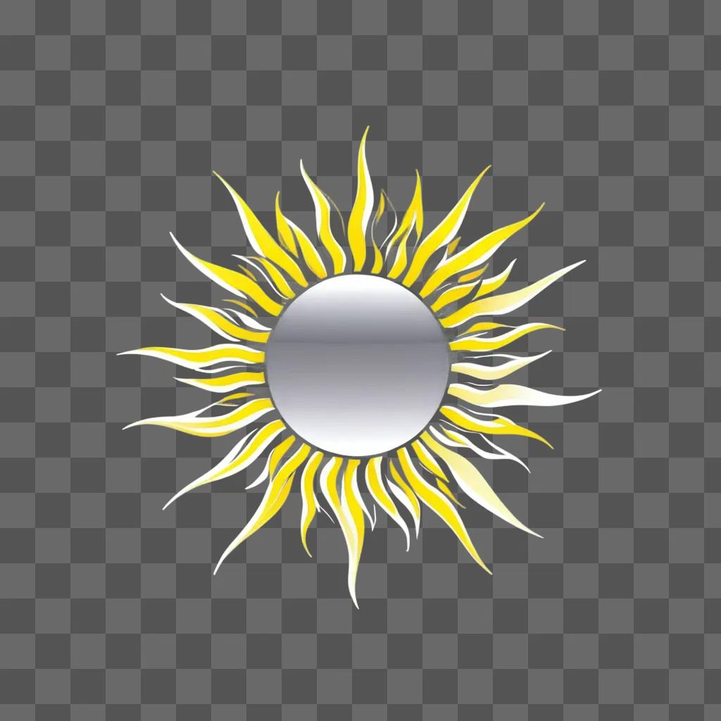 Sun symbol with radiant yellow hues