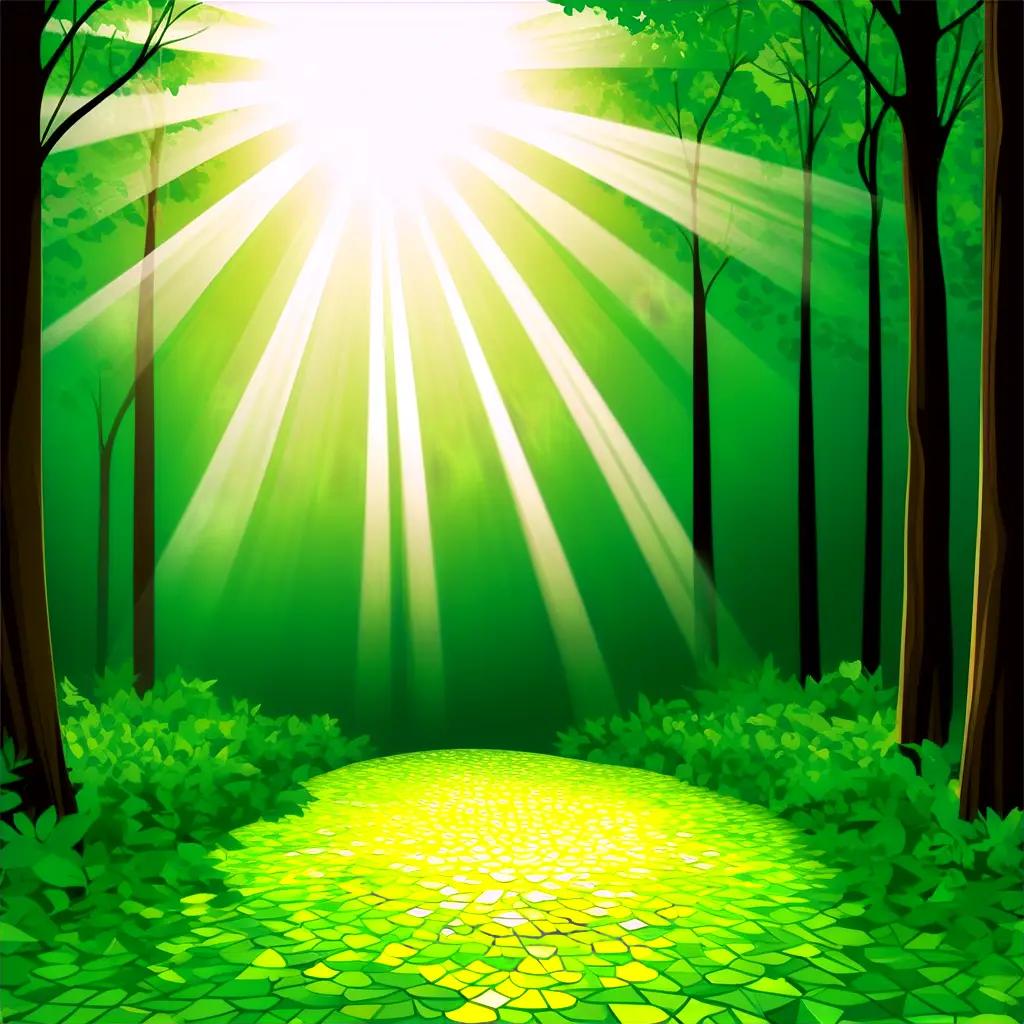 木々の間から差し込む陽光が道を照らす