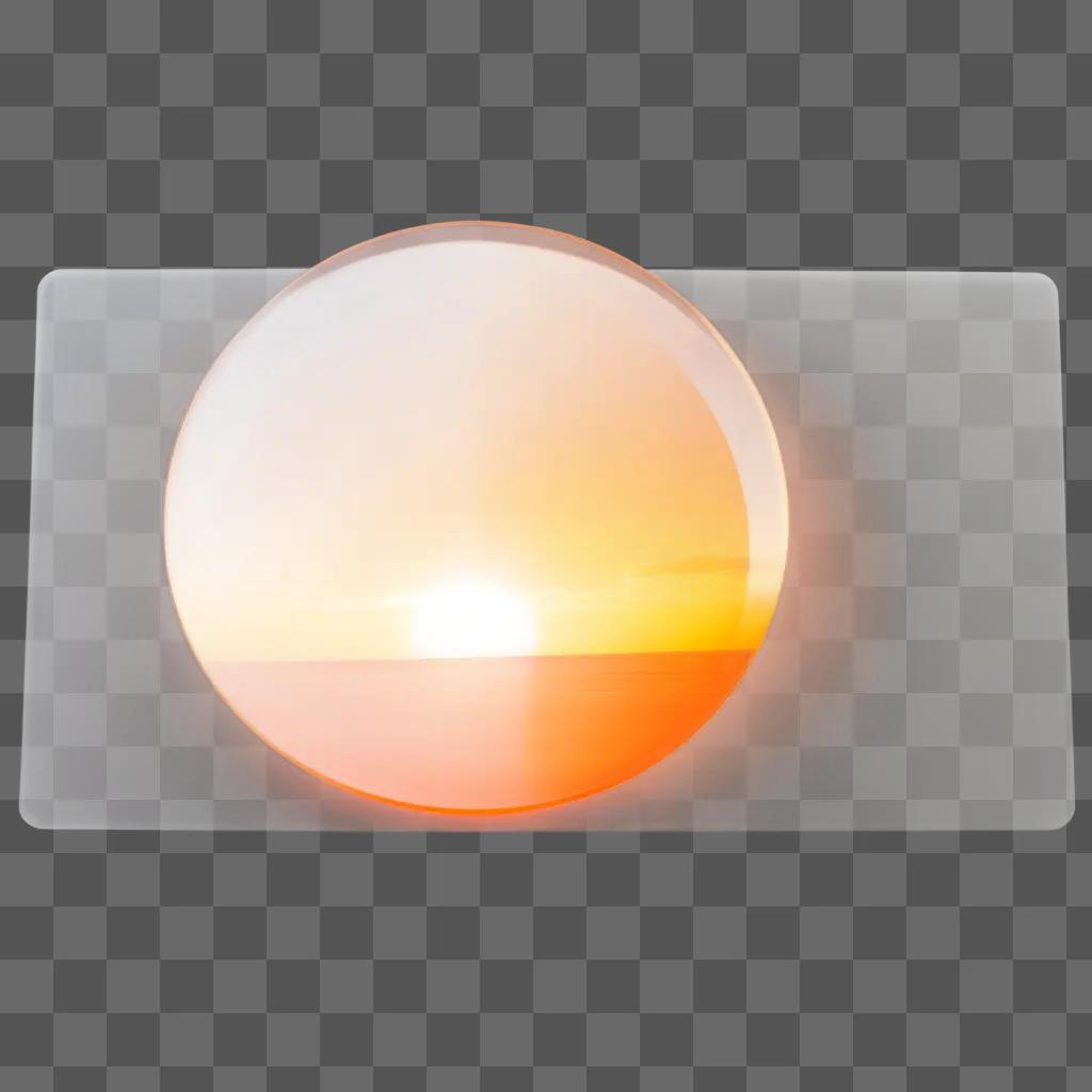 Sunrise in an orange transparent globe