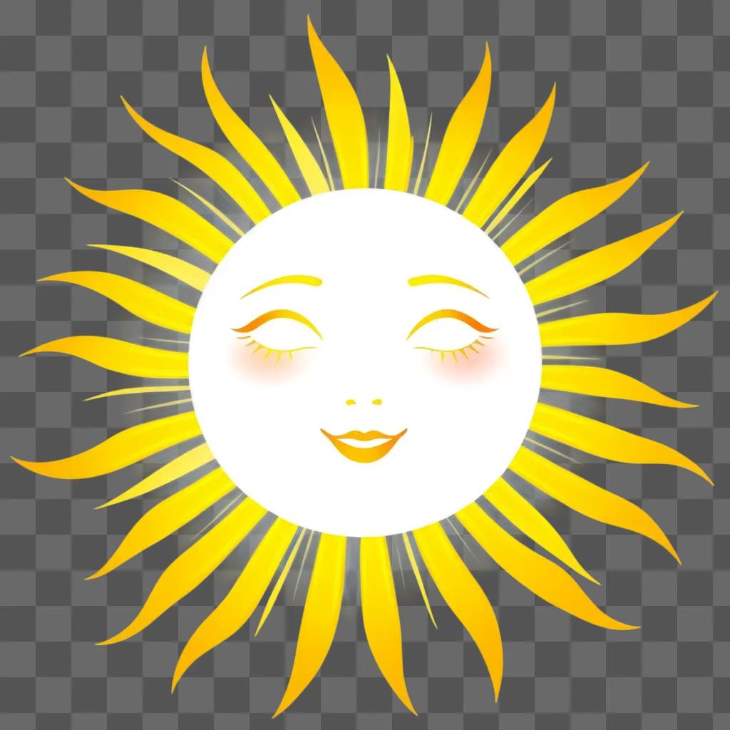 Sunshine face clipart with sun and smiling eyes