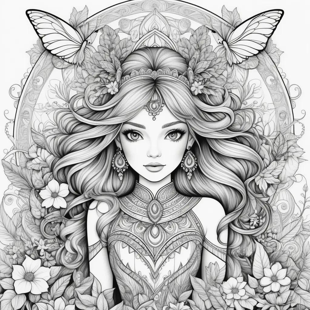 Super Coloring Pages is a collection of black and white illustrations with intricate details and patterns