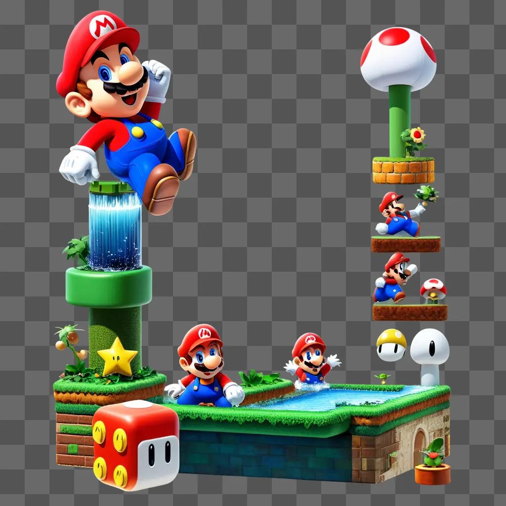 Super Mario Bros. game displayed in a 3D animated style