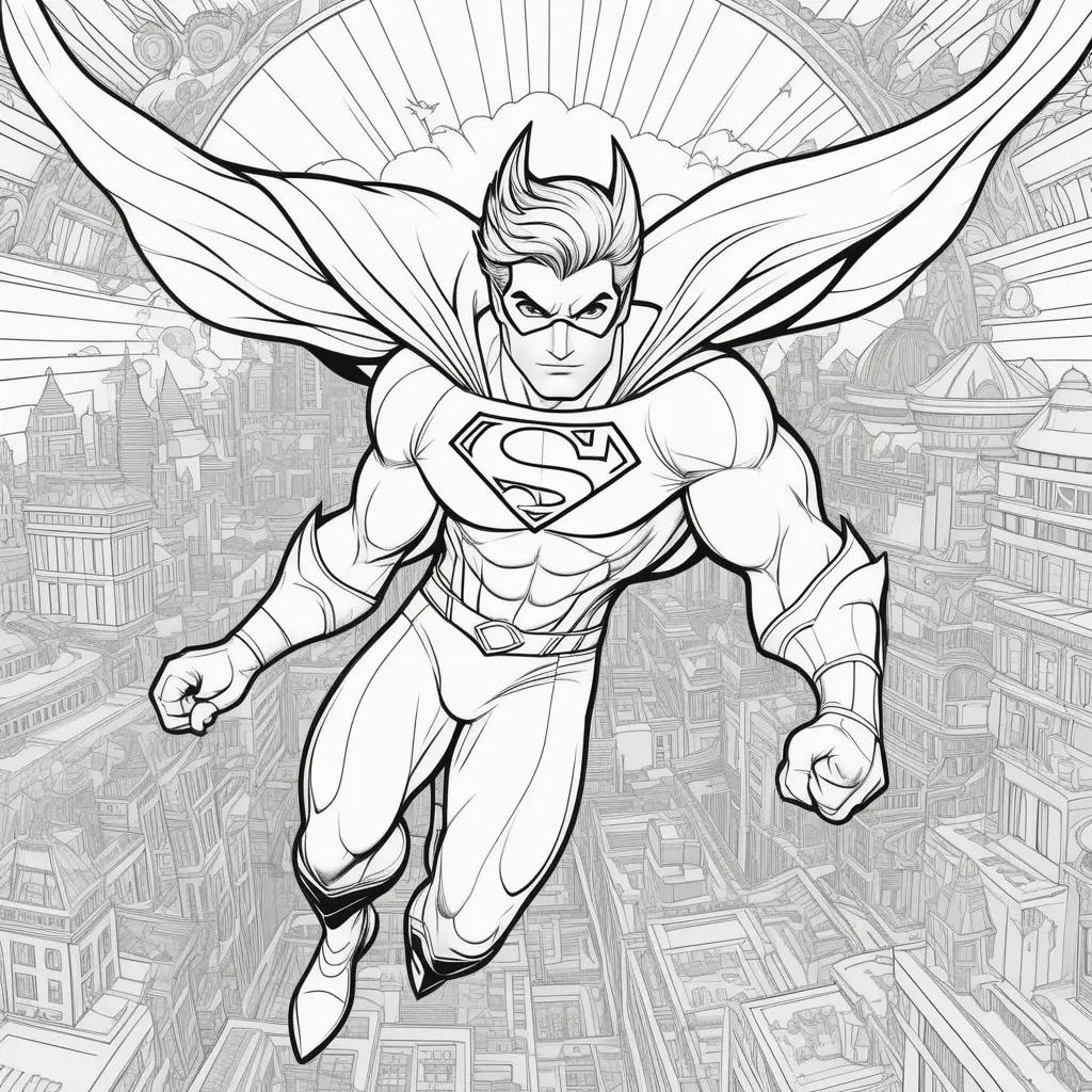 Superman Coloring Page: The Man of Steel in Black and White