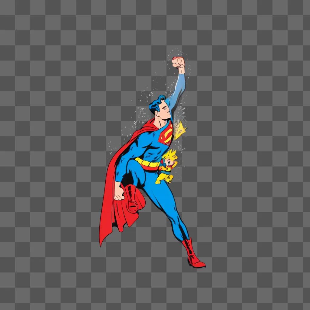 Superman clipart picture with a child