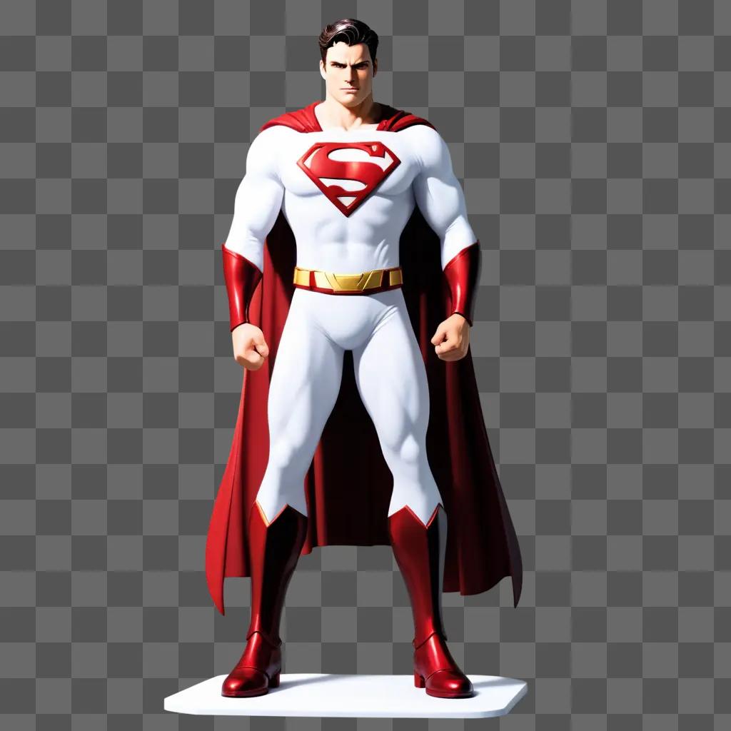 Superman statue in white and red