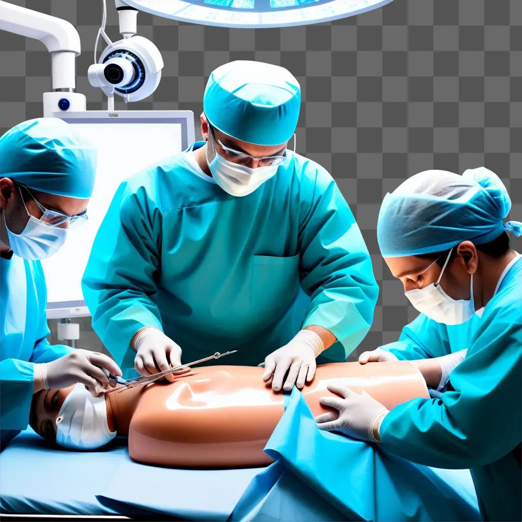 Surgeons performing a surgical operation on a patient