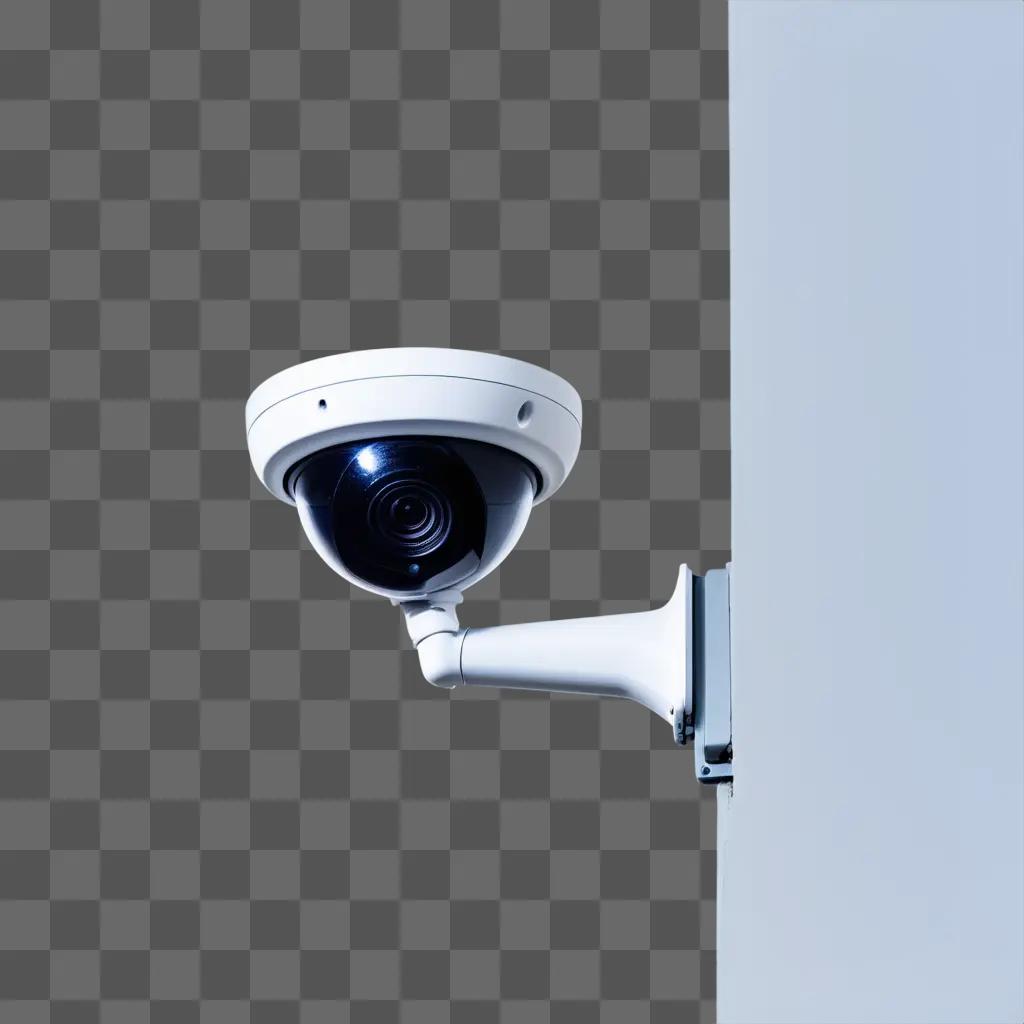 白い壁に設置された監視カメラ