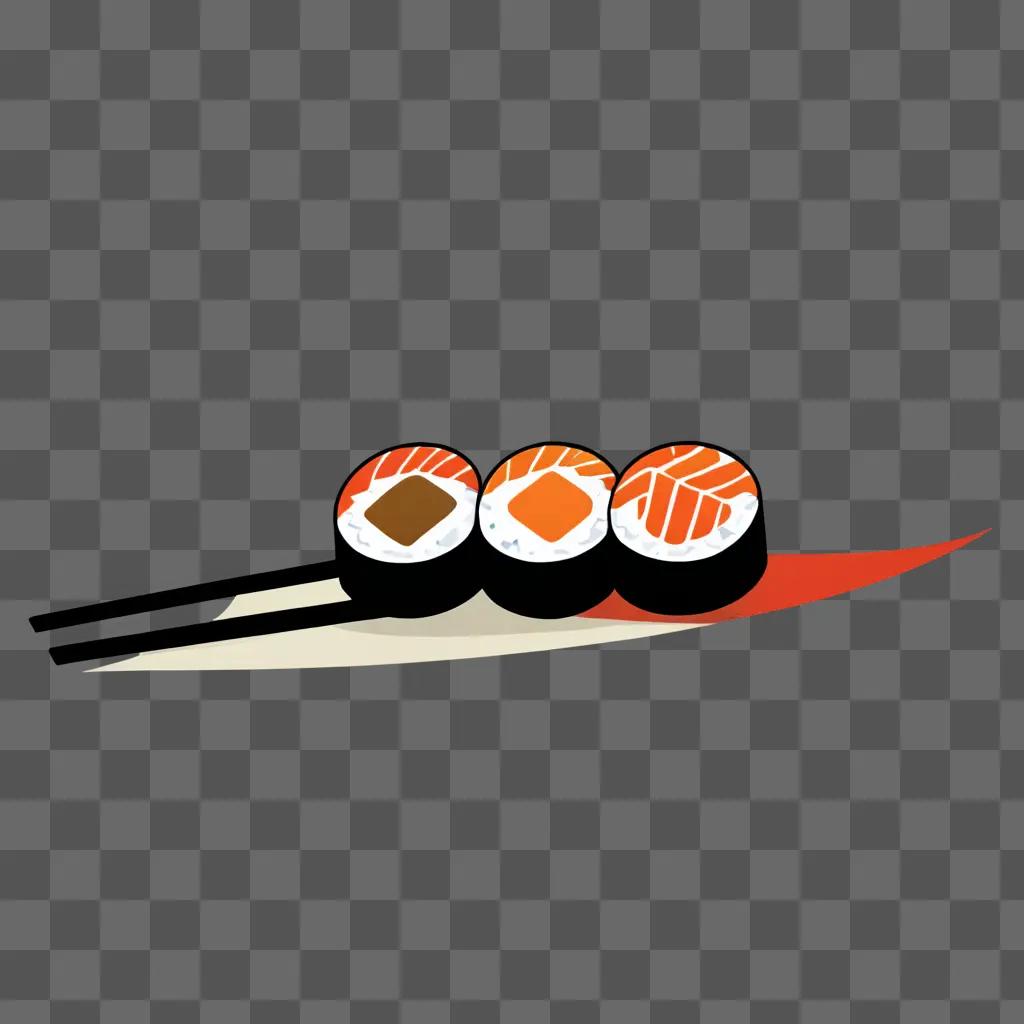 Sushi with triangular shapes on a dark background