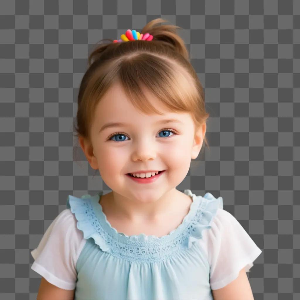 Sweet girl with a colorful hair tie