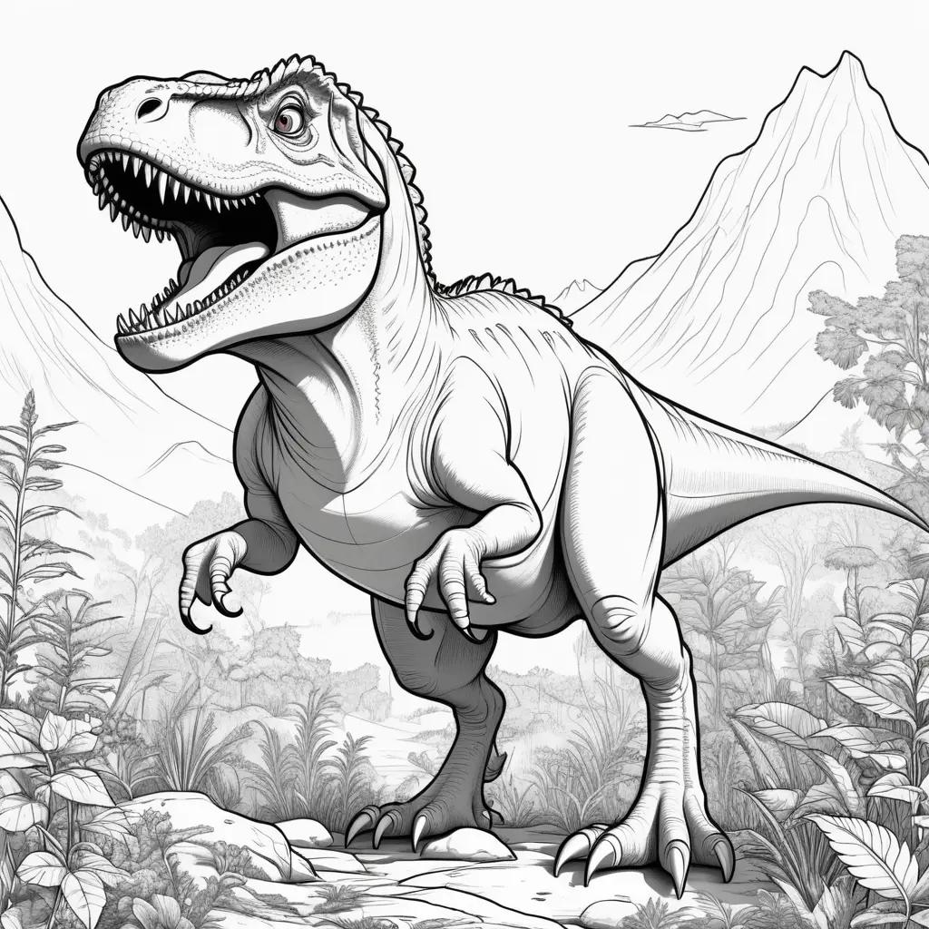 T rex coloring pages: fun dinosaur drawings