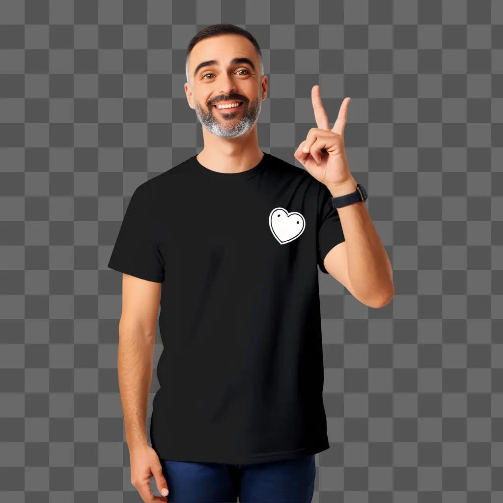 T-shirt with heart and peace sign