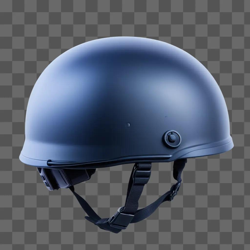 Tactical helmet with black straps and blue glow