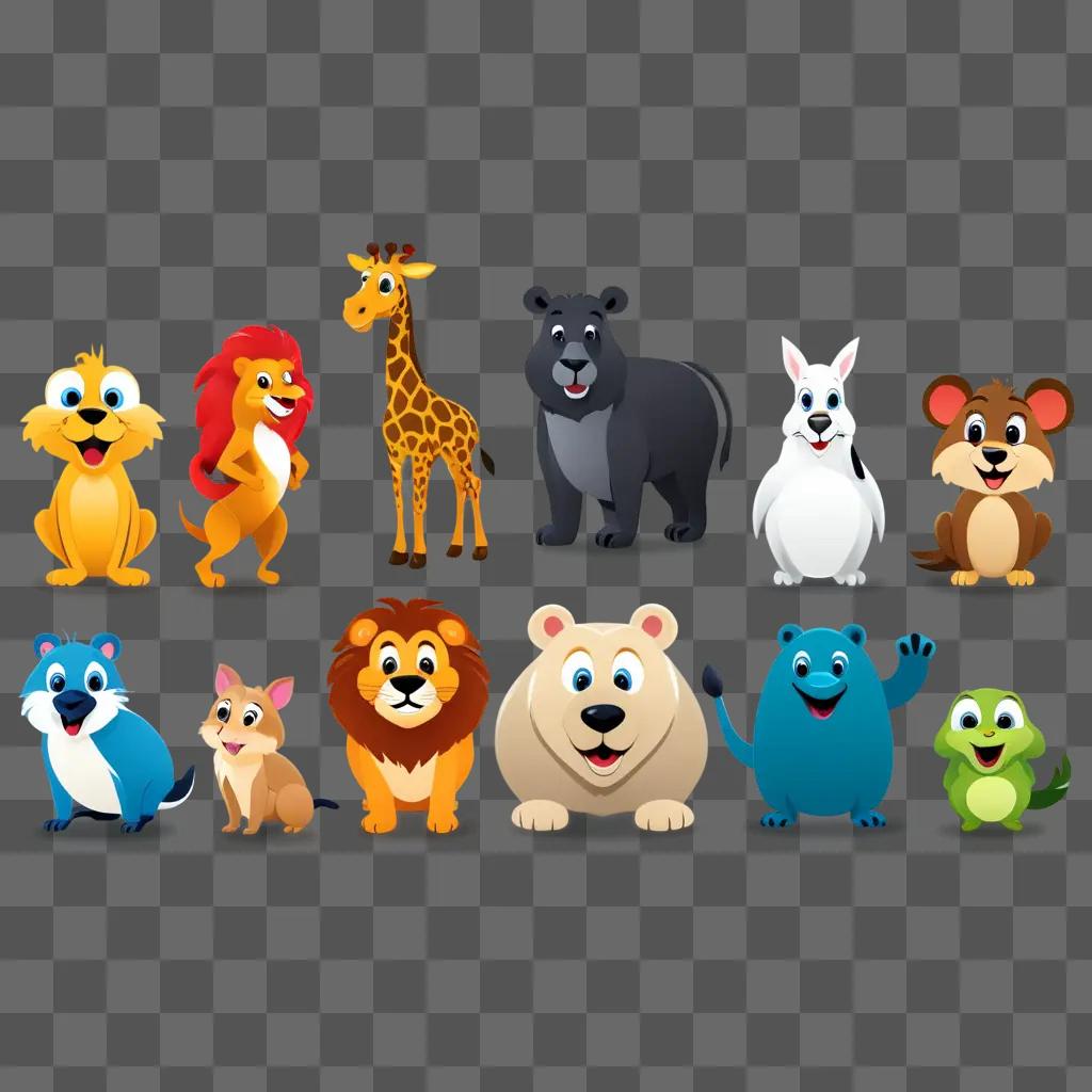 Talking animal clipart in cartoon style