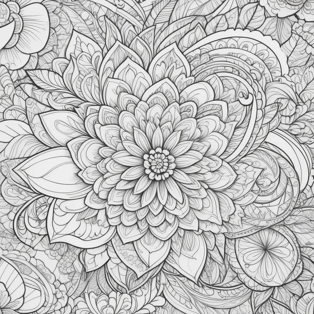 Tangle Coloring Pages Show a Beautiful Flower