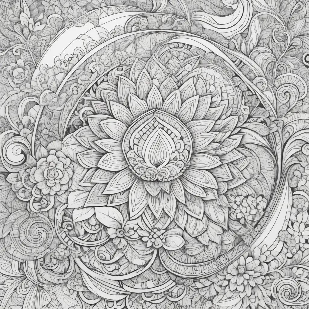 Tangle Coloring Pages Show a Beautiful Flower