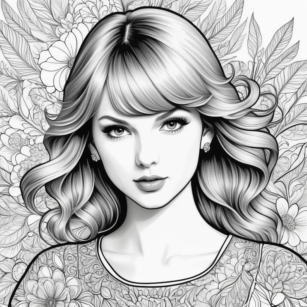 Taylor Swift Coloring Pages With Black and White