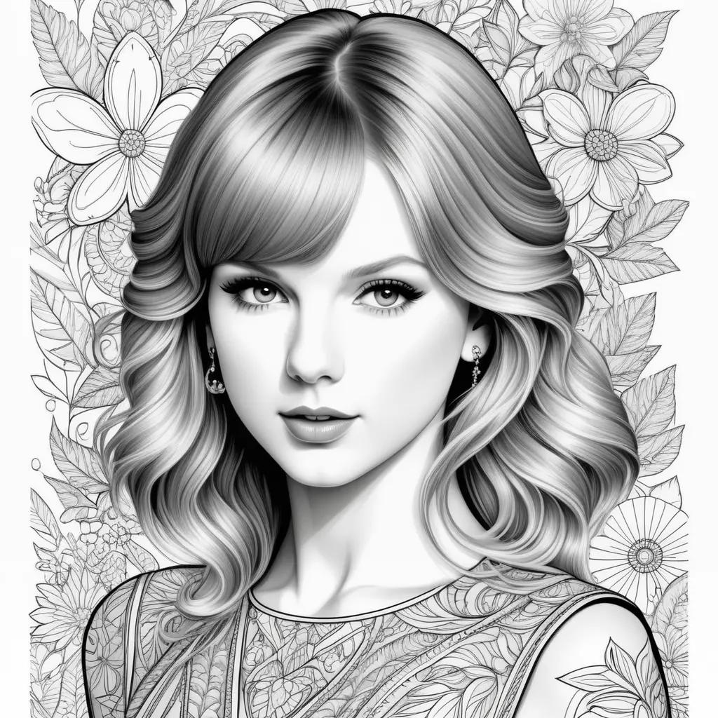 Taylor Swift coloring pages for adults and kids