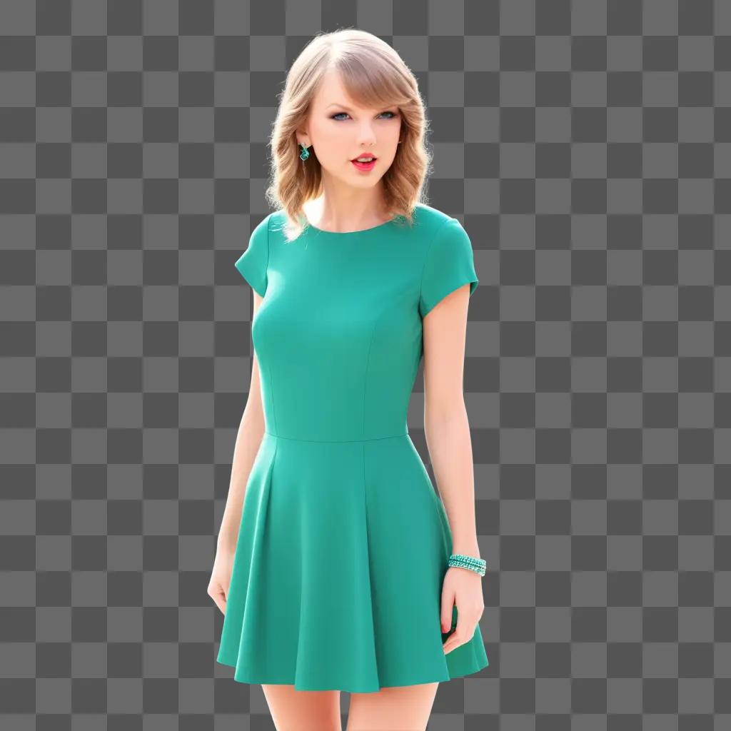 Taylor Swift in a green dress