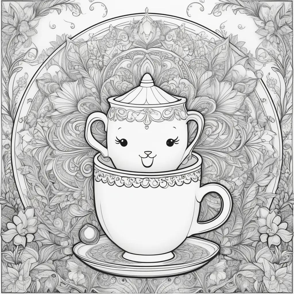 Tea Time coloring page in January coloring pages