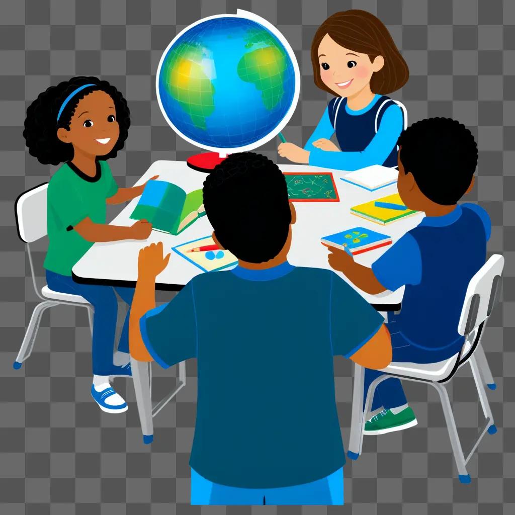 Teaching children about the world with colorful clipart