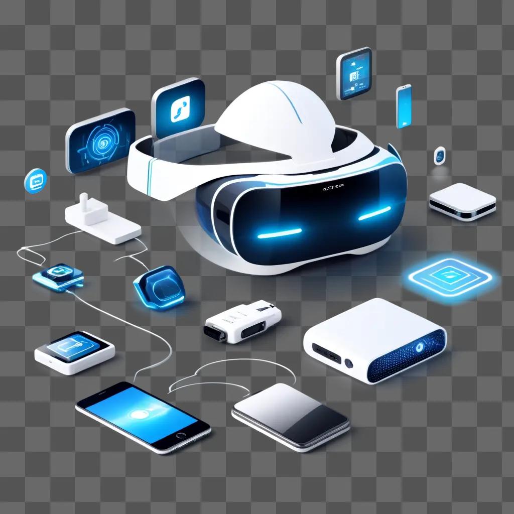 Technology clipart with various devices and screens