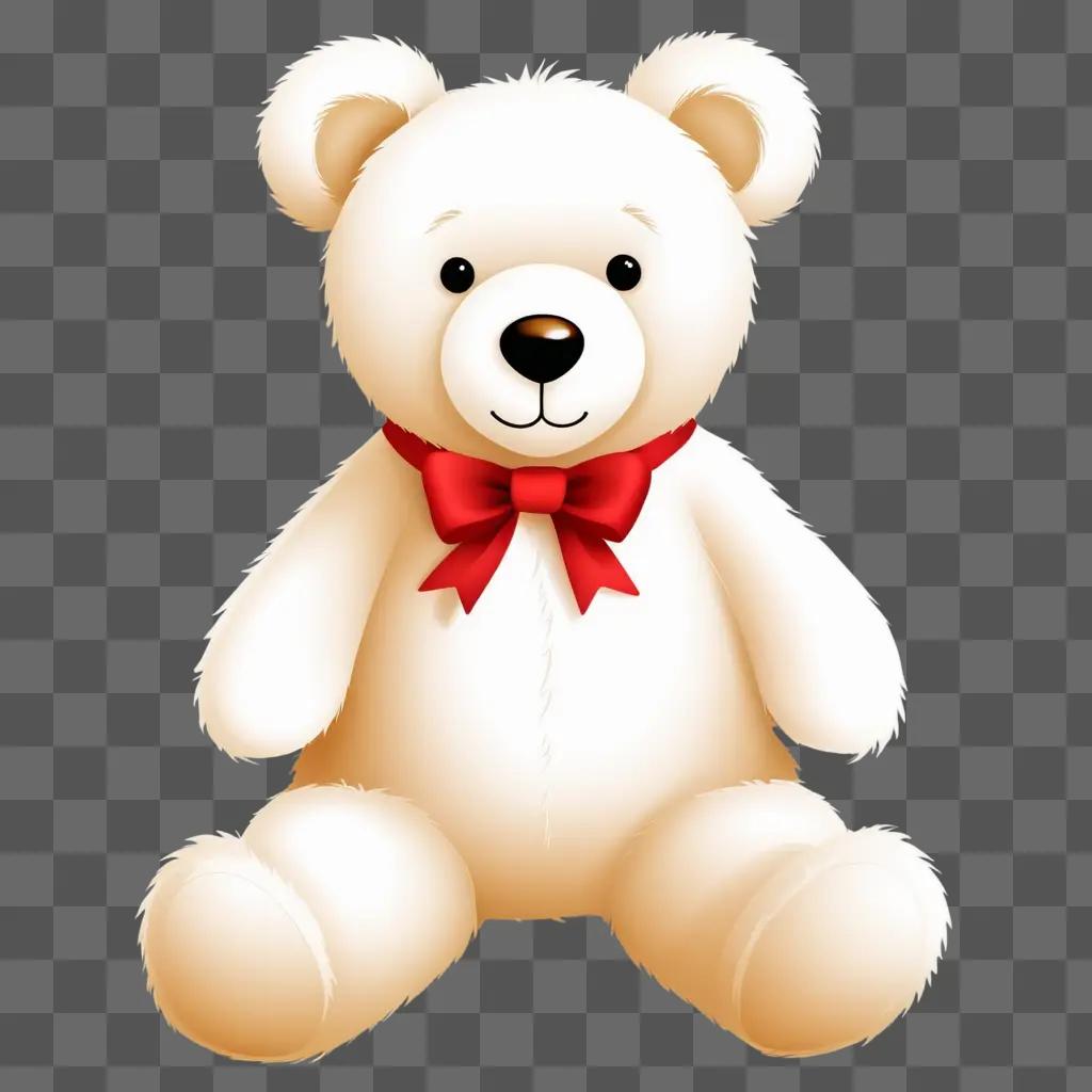 Teddy bear clipart sitting on beige background