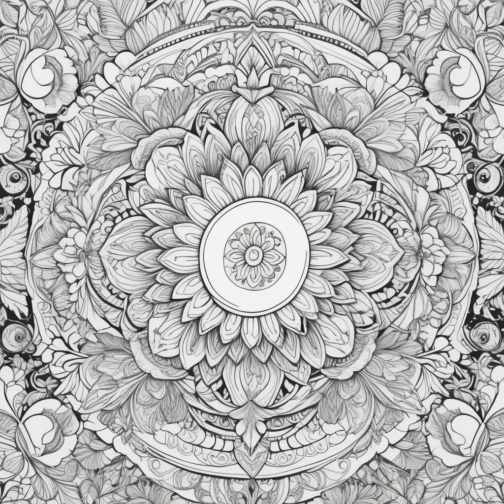 Teen Coloring Pages Featuring Black and White Designs