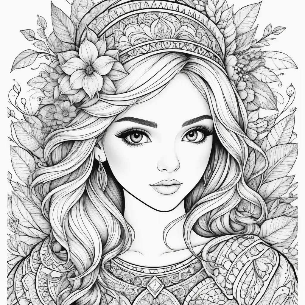 Teen Coloring Pages Featuring a Beautiful Girl