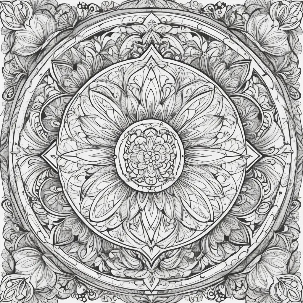 Teen coloring pages with intricate designs and black and white