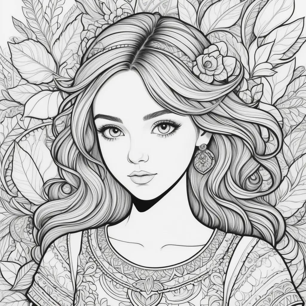 Teenage Coloring Pages with intricate designs and lines