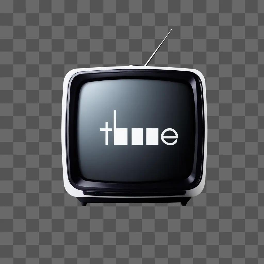 Television logo in neon light on a gray background