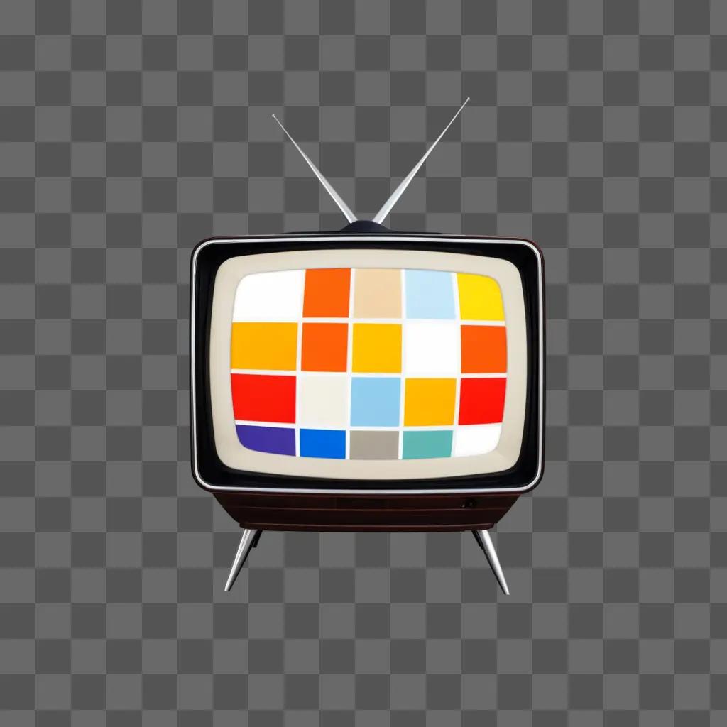 Television logo with a multicolored square