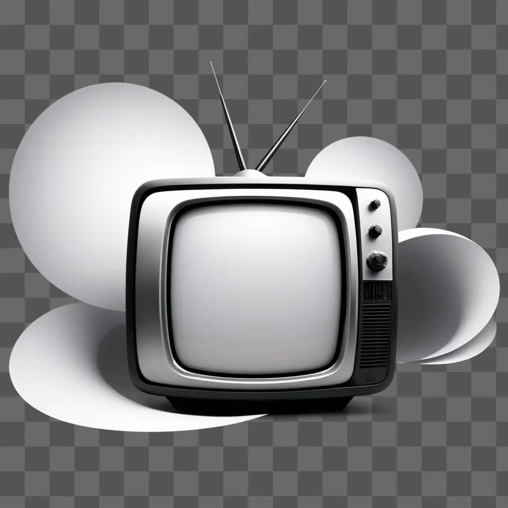 Television logo with black and white color