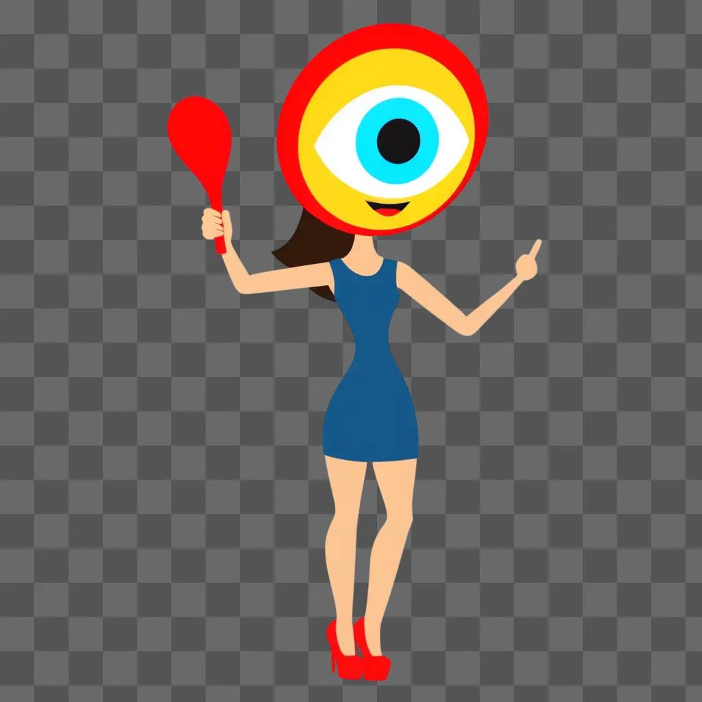 Test clipart woman holding red object